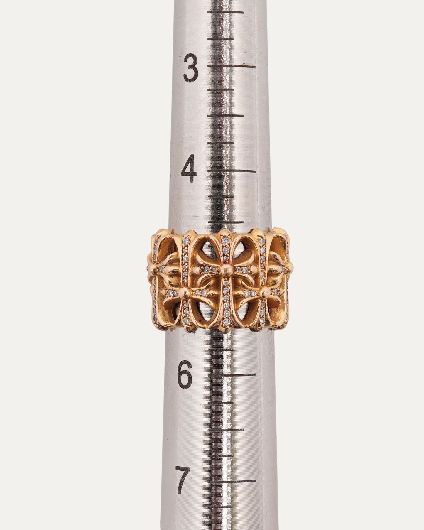 22k Gold and Diamond Cemetery Cross Ring