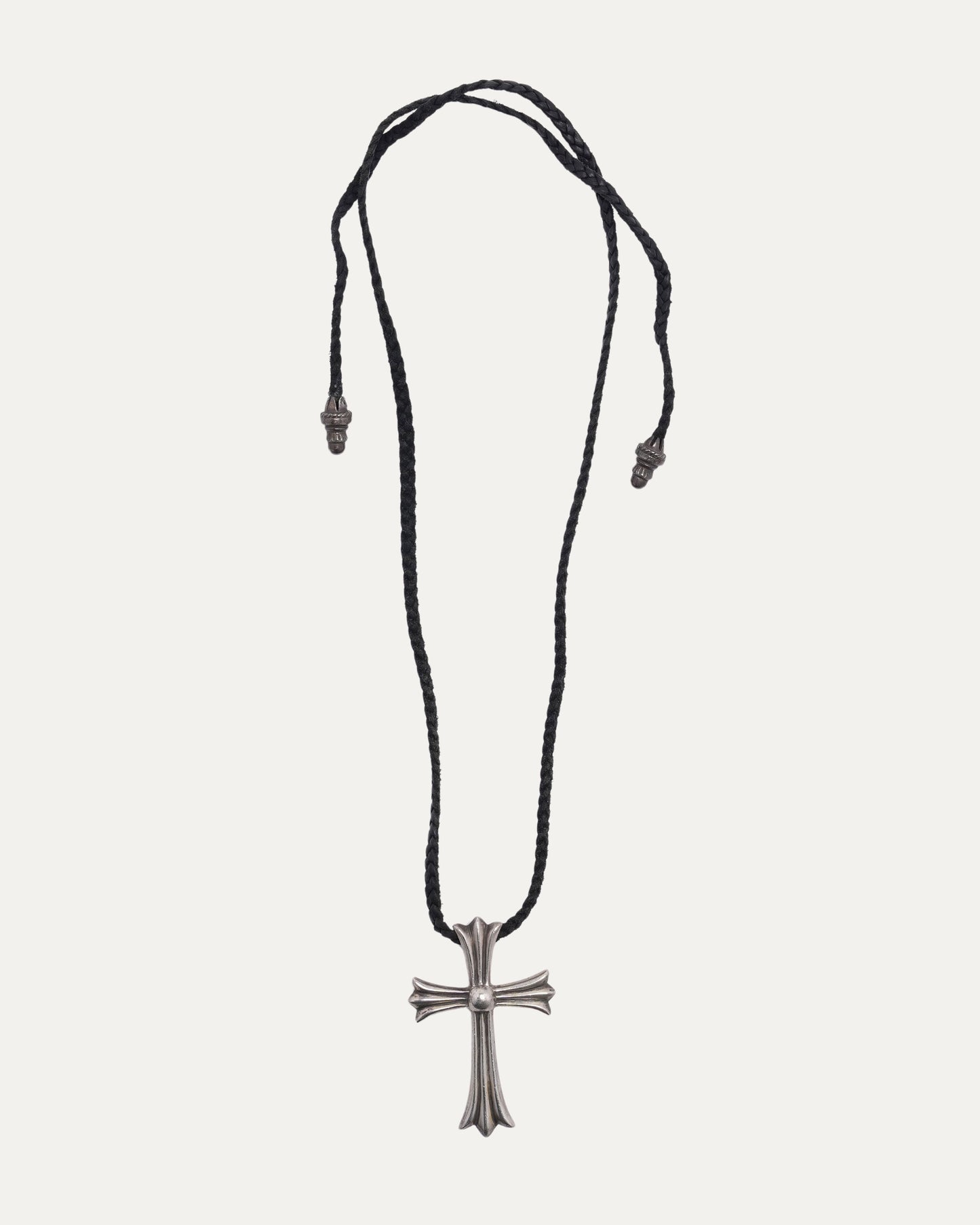 Large Cross Pendant with Leather Necklace