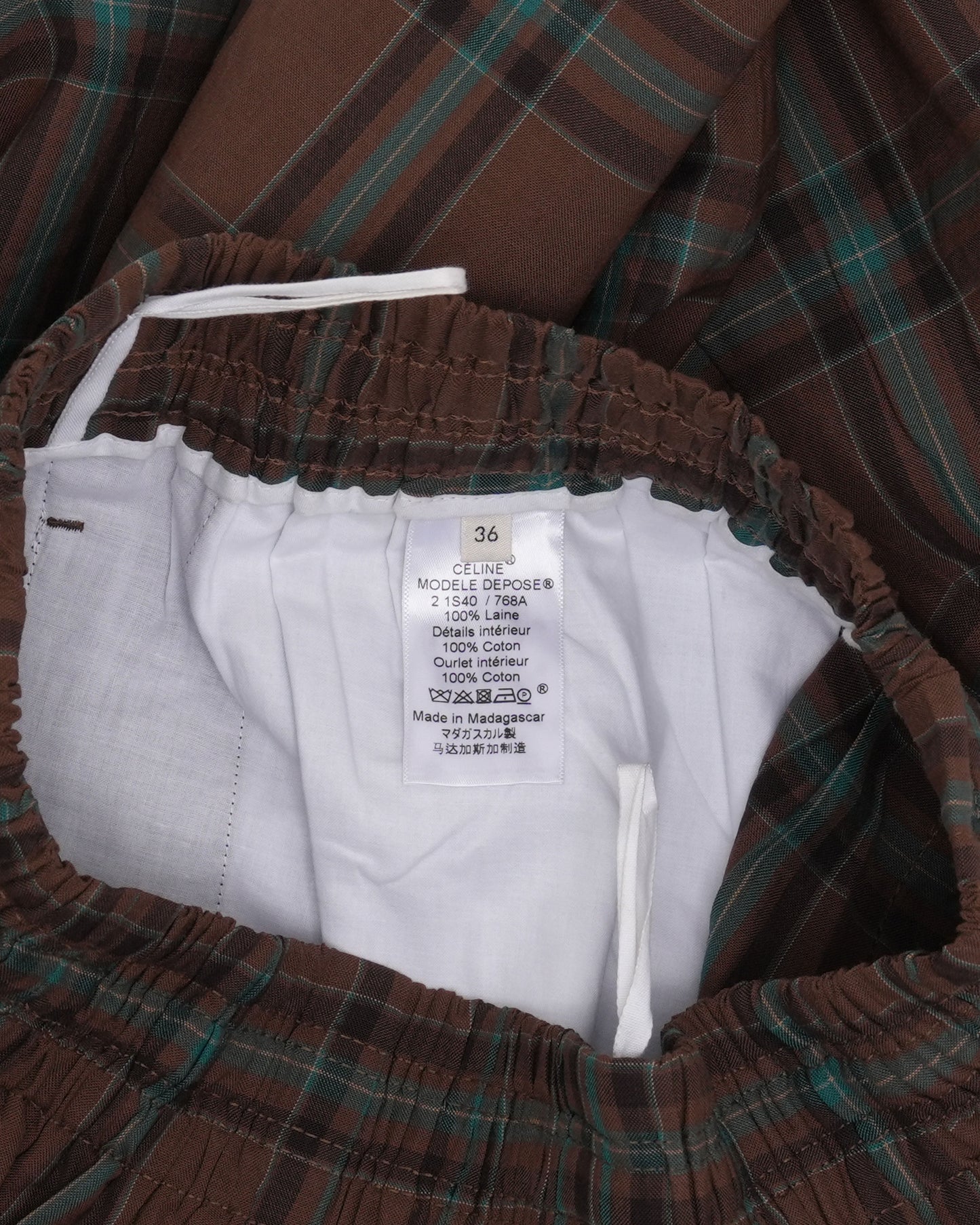 Plaid Wool Pants
