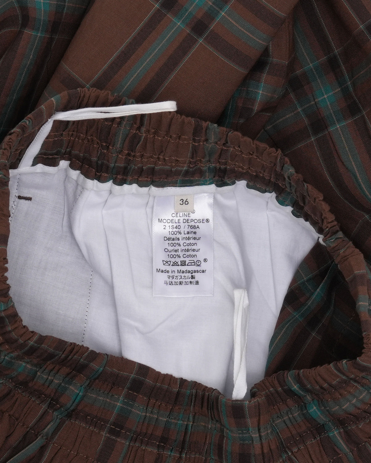 Plaid Wool Pants