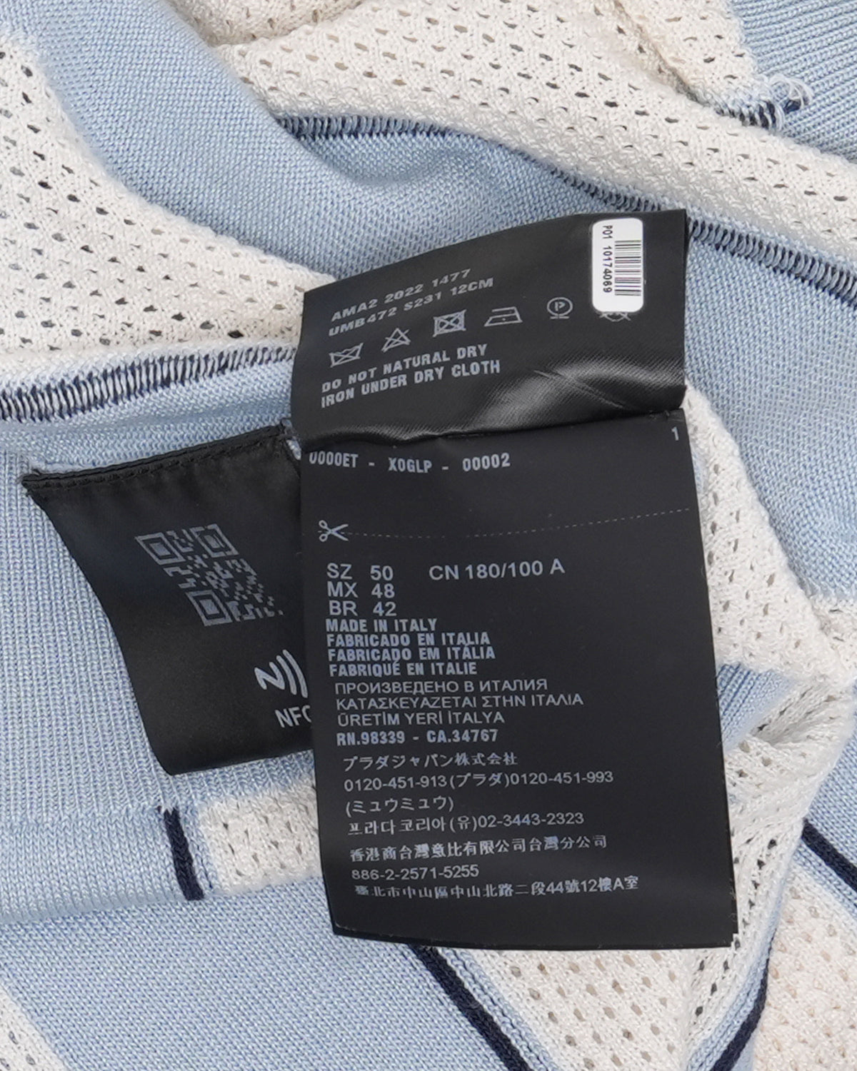 Striped Silk Blend Knit Polo