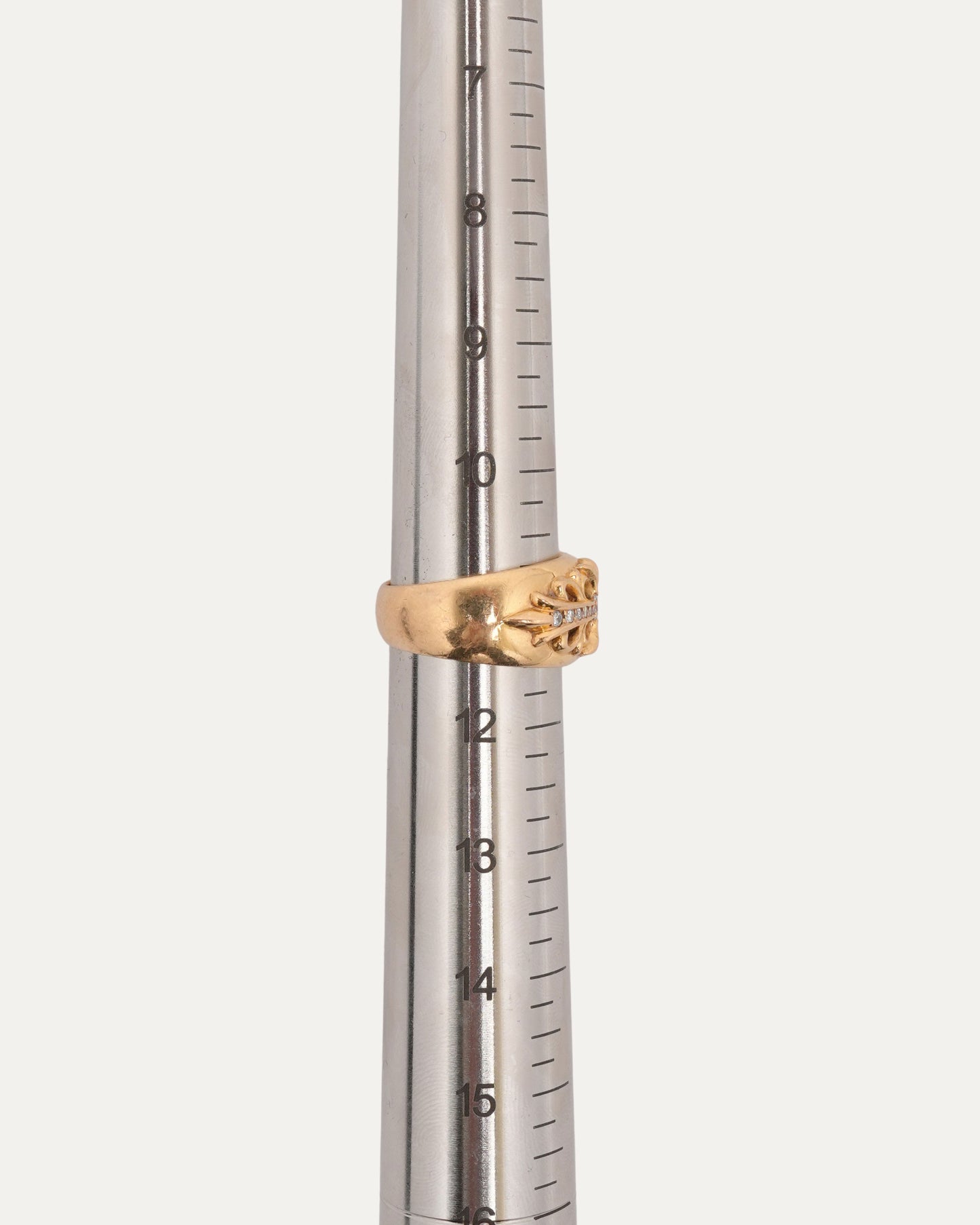 Gold and Diamond Floral Cross Ring