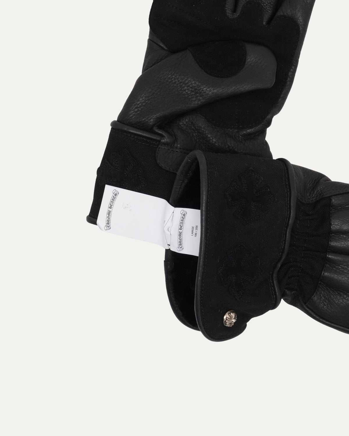 Cross Patch Leather Motorcycle Gloves