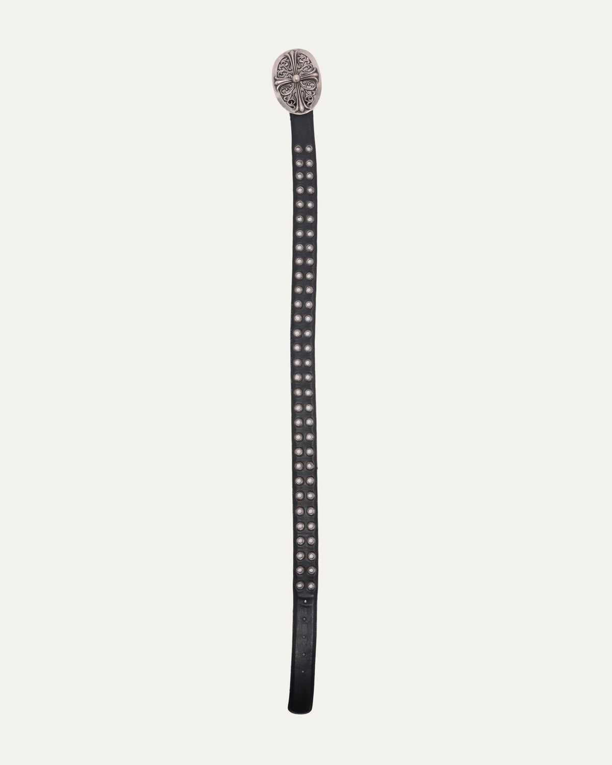 Large Oval Buckle Double Grommet Belt