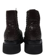 Intrecciato Woven Leather Boots