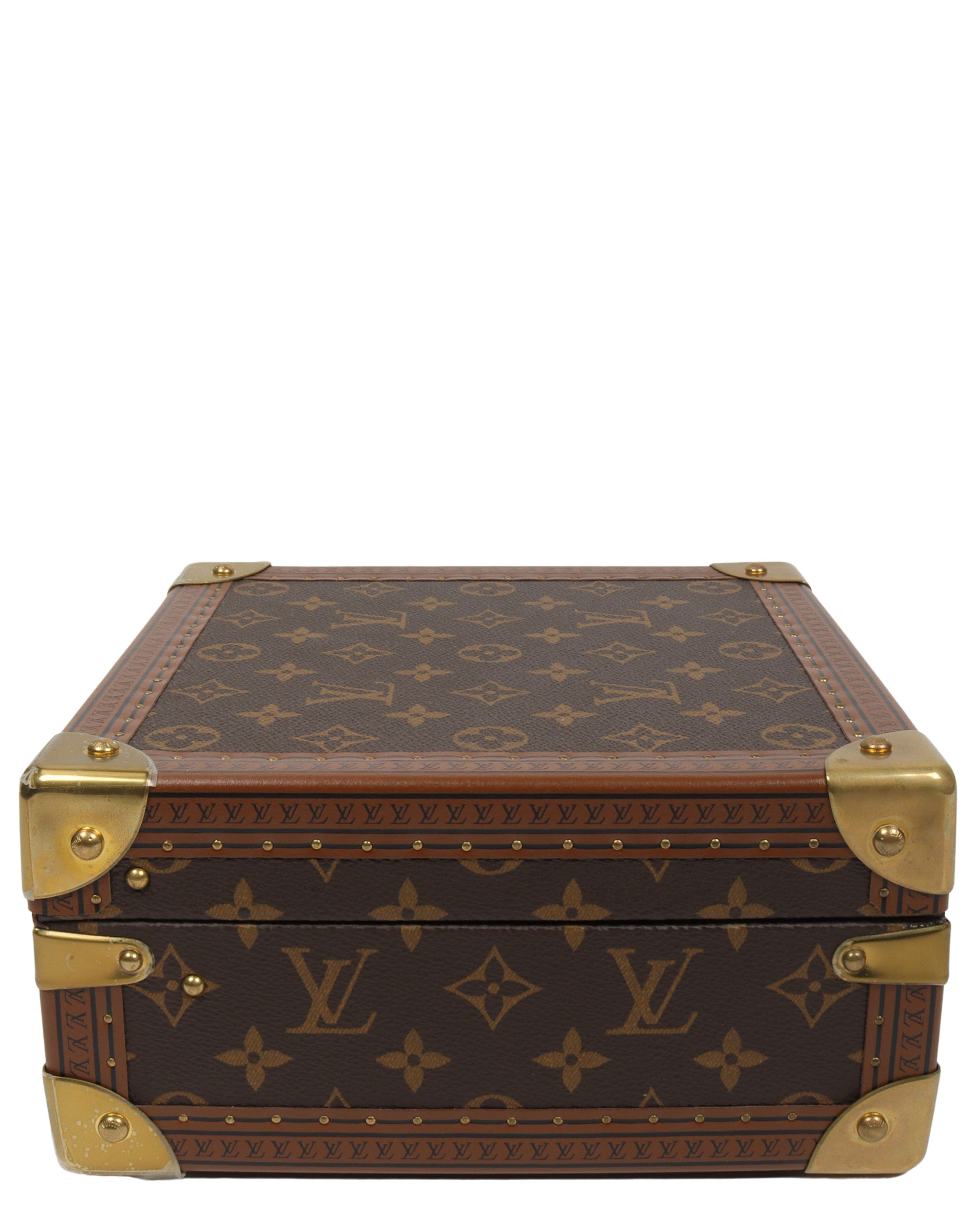 Louis Vuitton Brown Monogram Coated Canvas Jewelry Box Gold