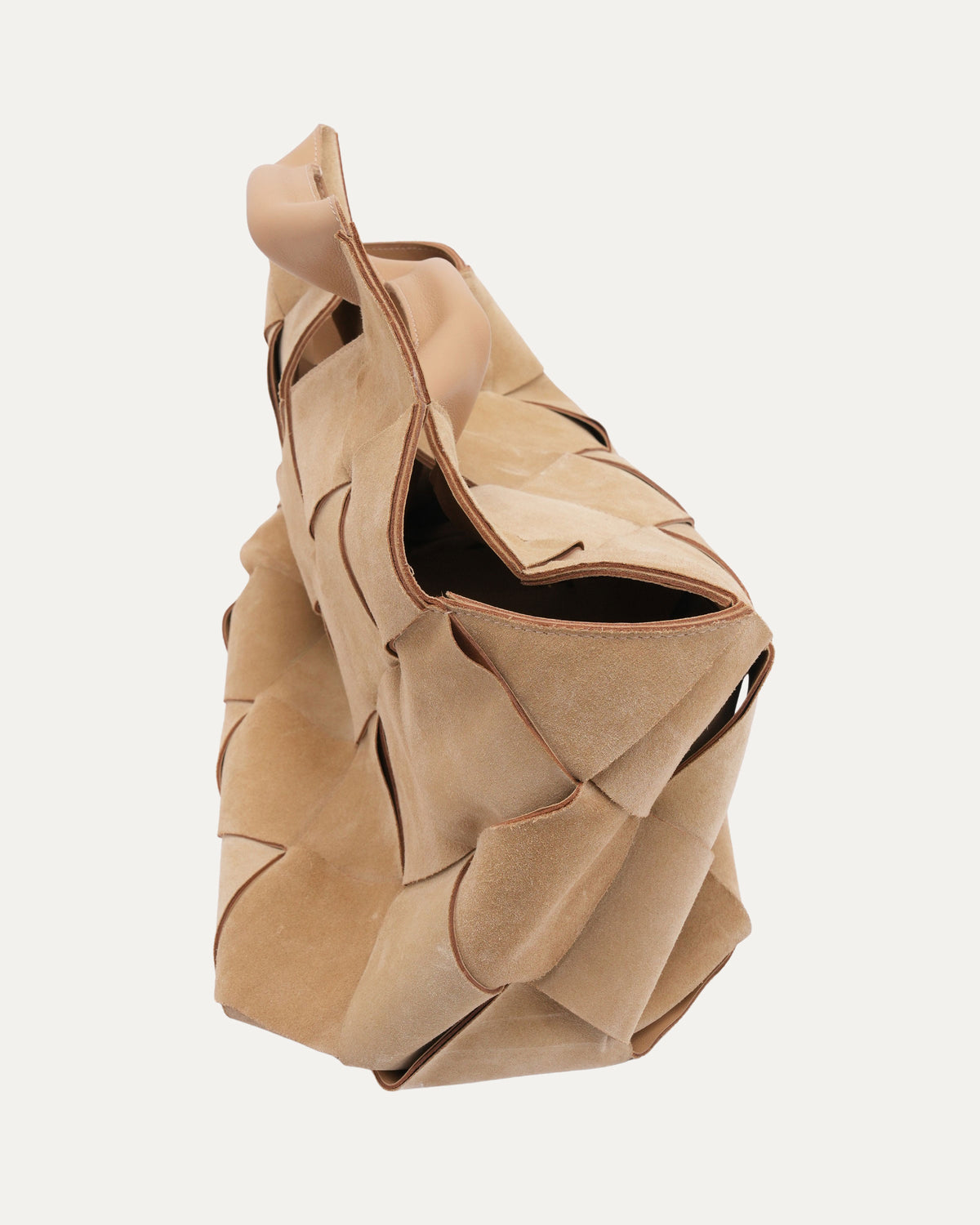 Suede Woven Basket Bag