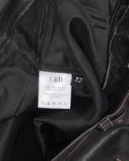 Crust Repaired Leather Flare Jeans