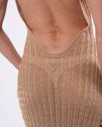 Gold Metallic Knit Dress