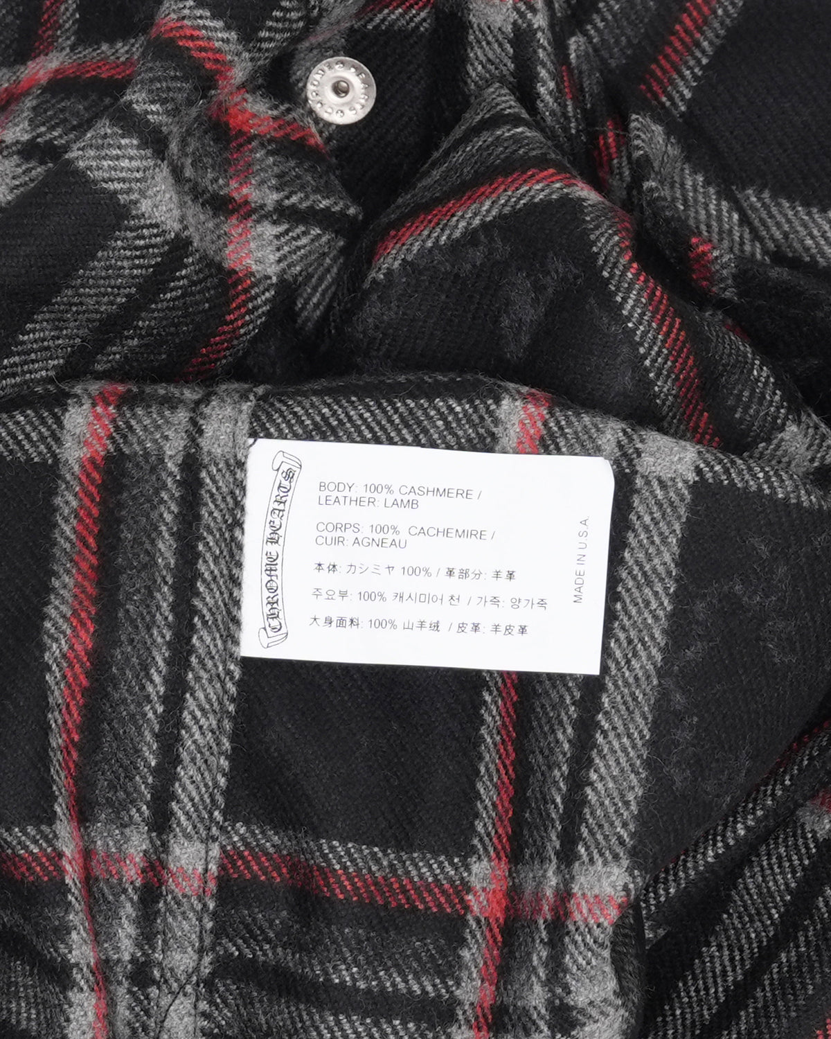 Gas Station Plaid Cashmere Cross Patch Loose Ends Flannel Shirt
