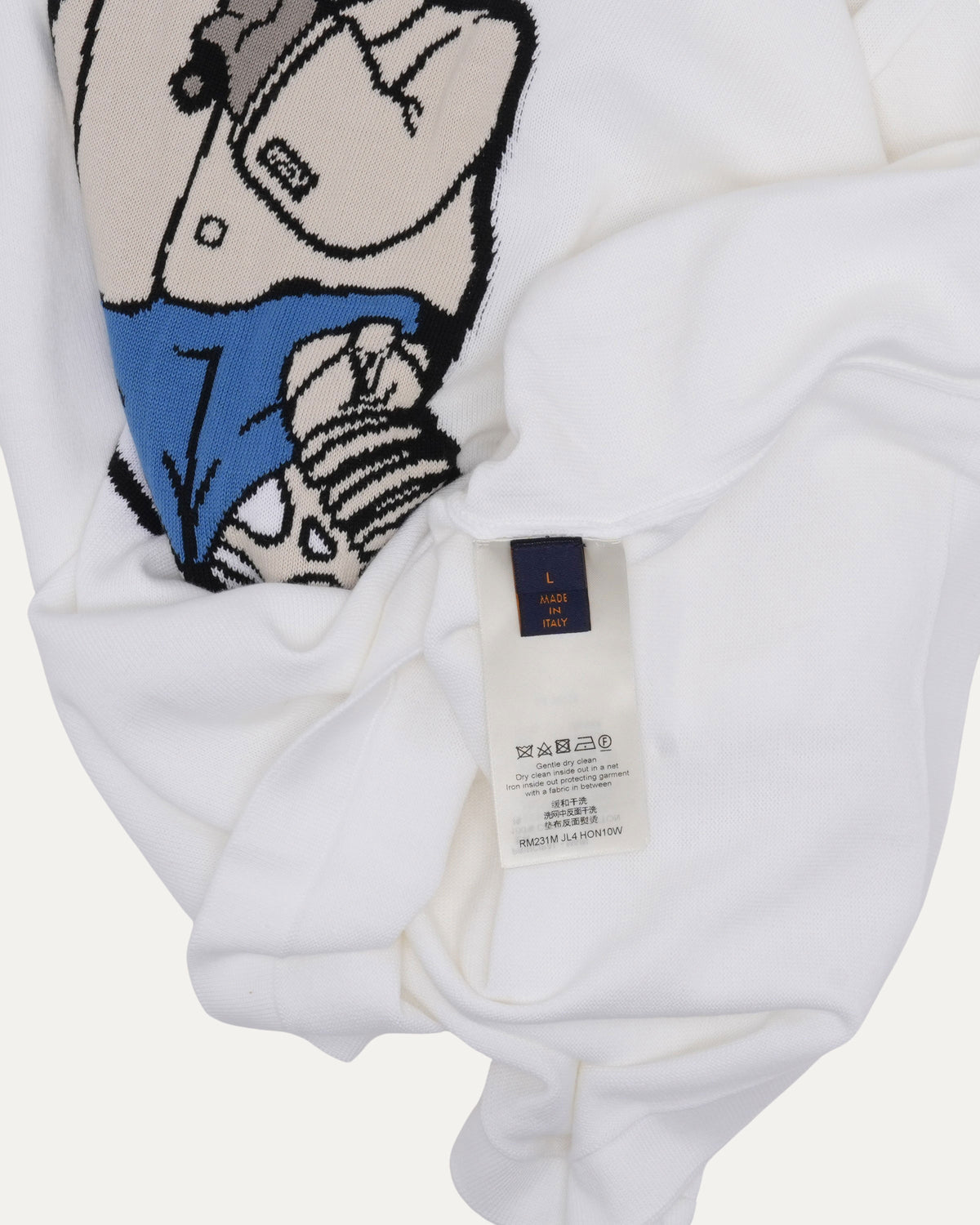 Intarsia Knit Cartoon Graphic T-Shirt
