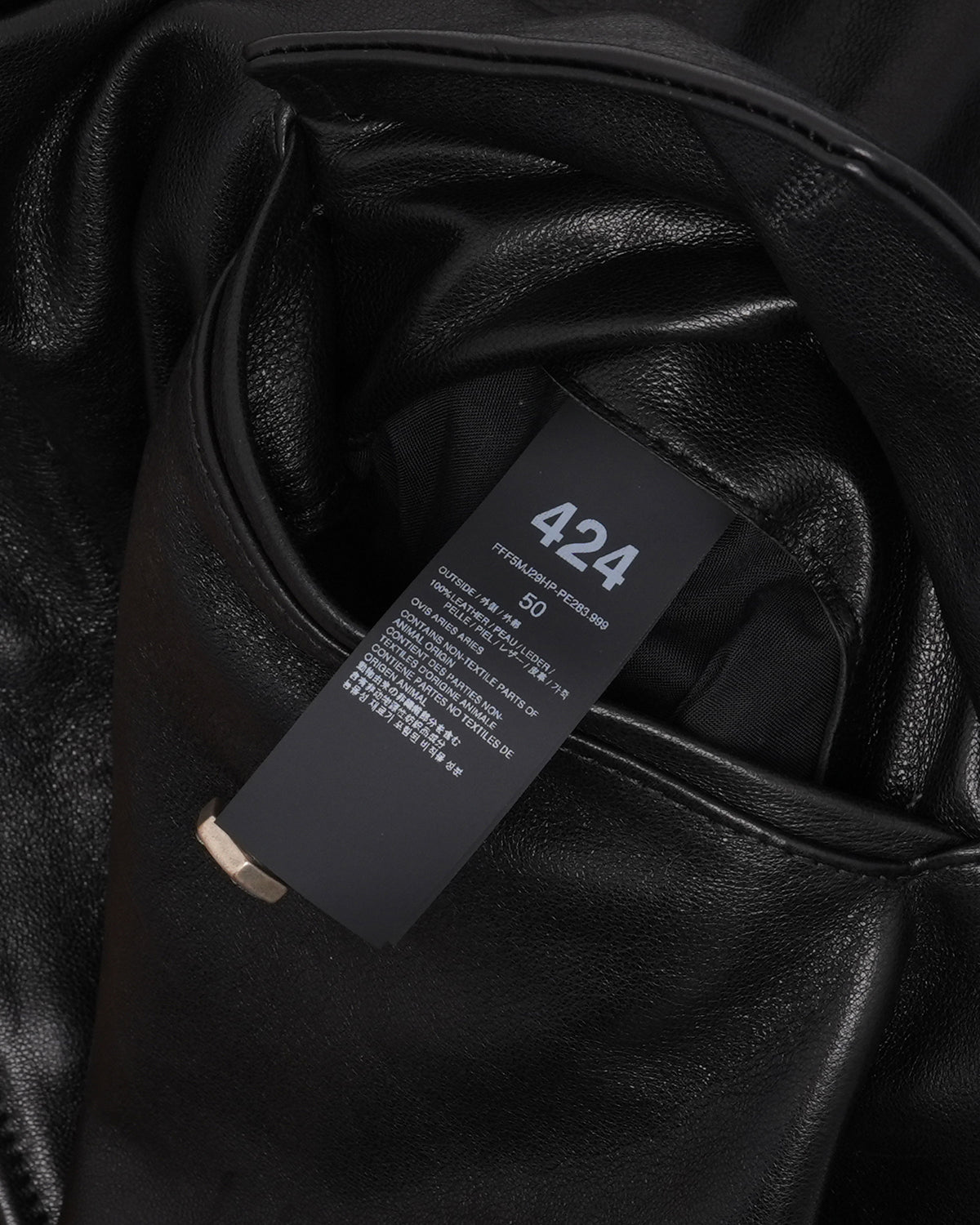 Leather Trench Coat with Printed Fur Lining