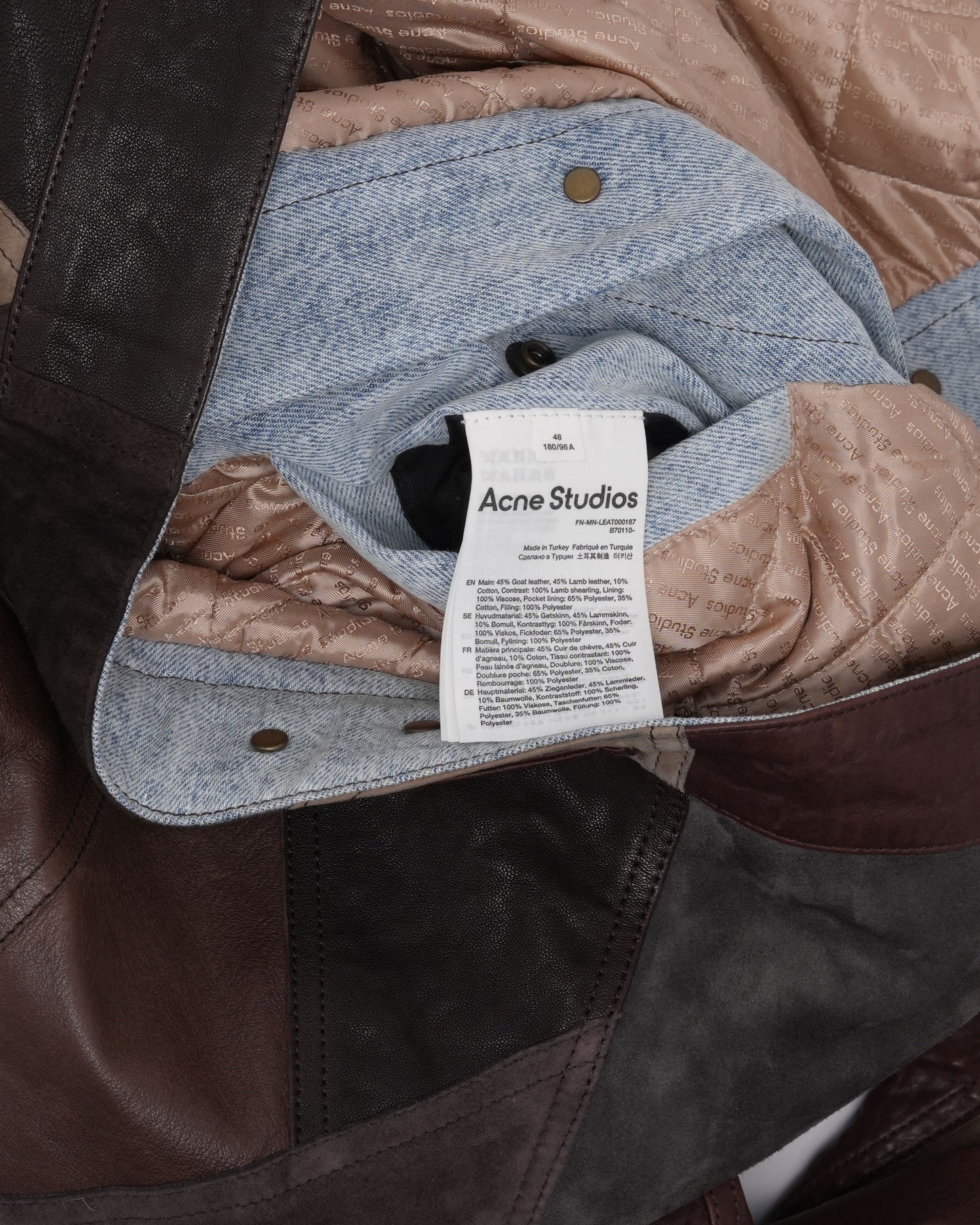 Lobin Patchwork Leather Jacket