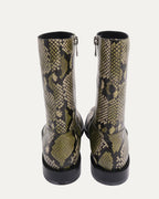 Snake Embossed Leather Boots