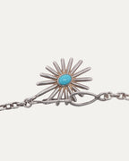 Turquoise Urchin and Feather Necklace