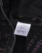 Cropped Multi-Logo Denim Jacket