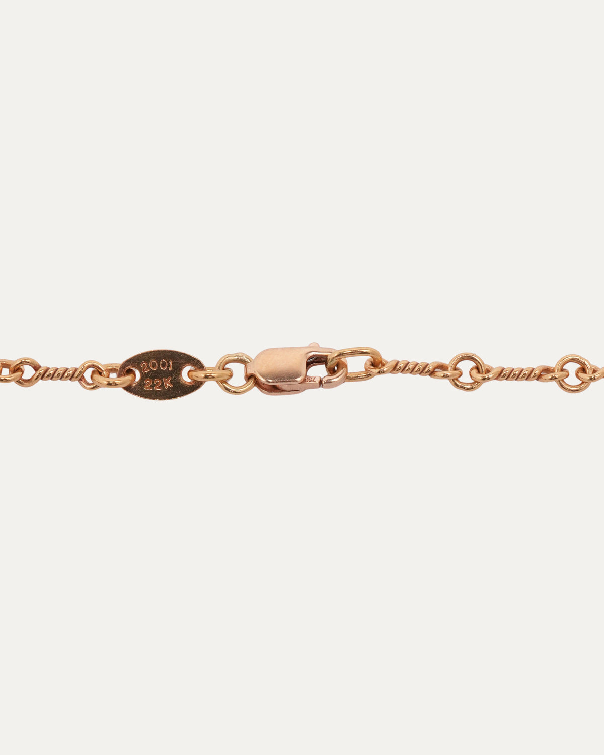 Gold Framed Cross Pendant on Gold Twist Chain