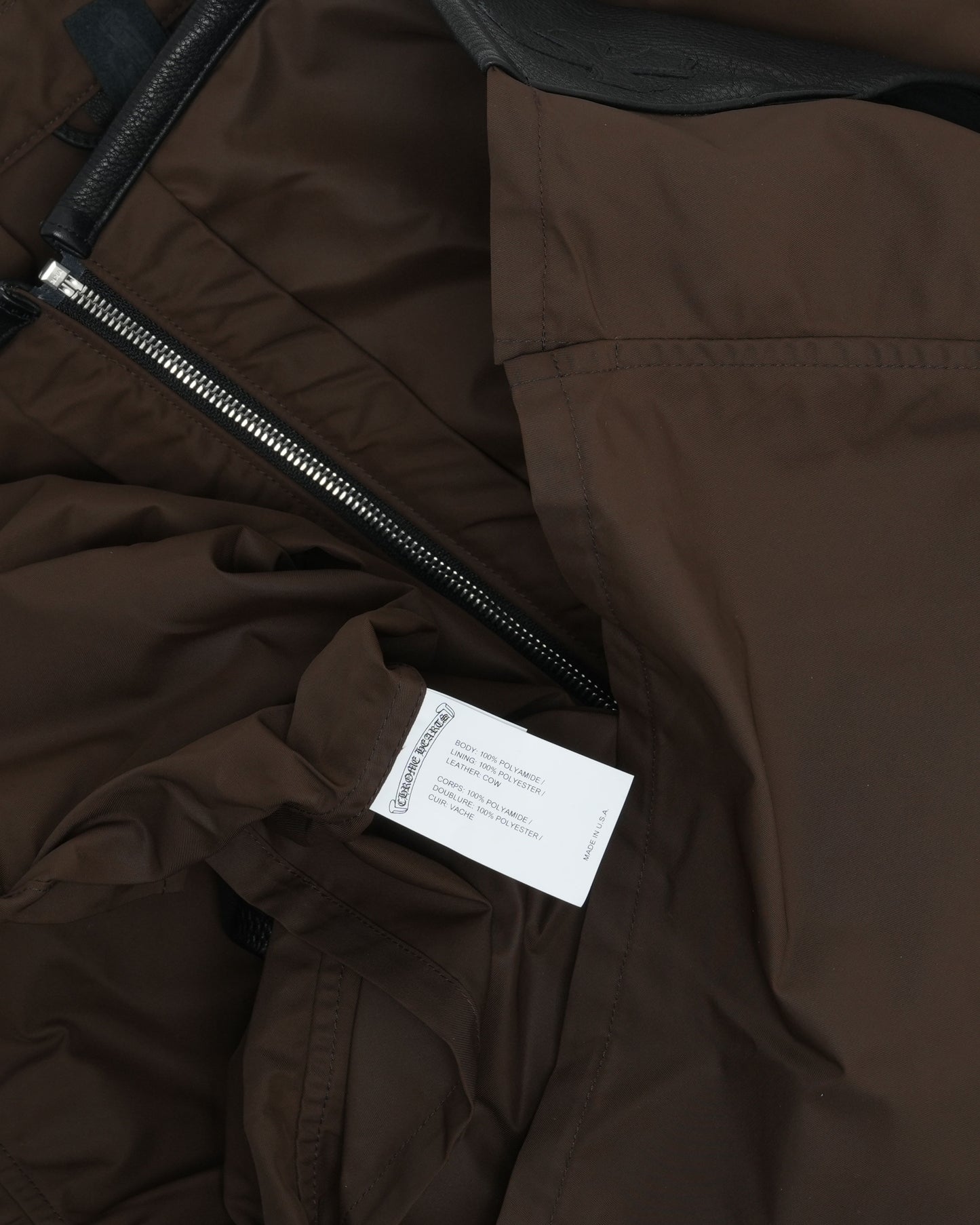 Nylon Leather Zip Up Shirt