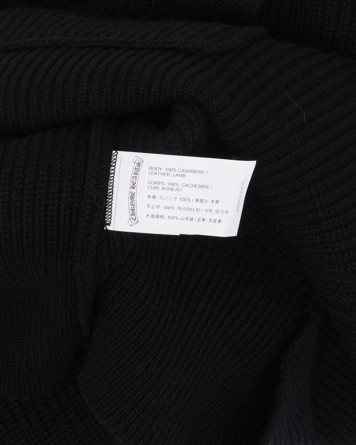 Cemetery Cross Patch Cashmere Zip Up Hooded Sweater