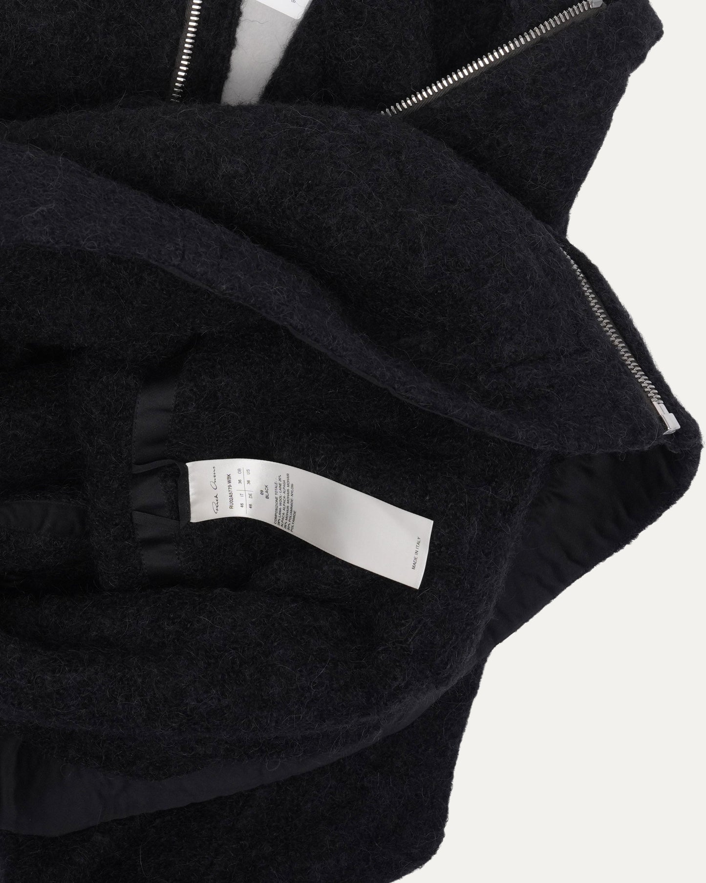 Alpaca Mohair Blend Oversized Gimp Hooded Knit Jacket