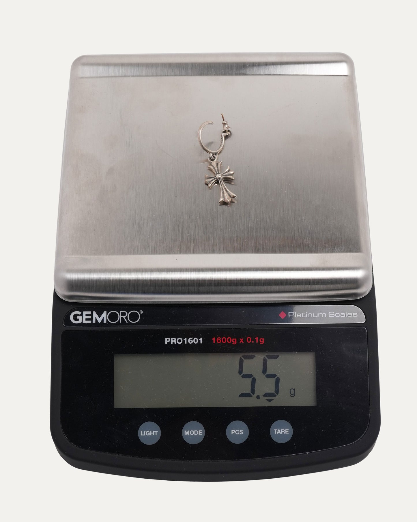 Hoop Earring with Tiny Fat Cross