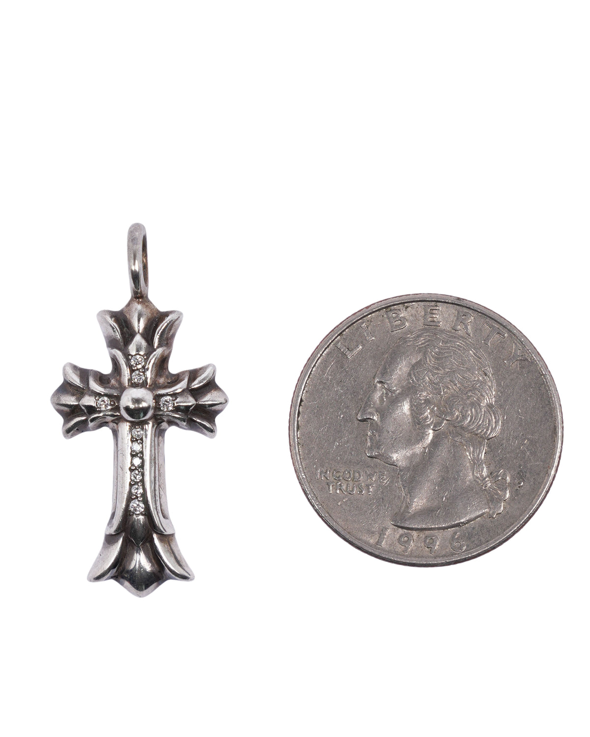 Diamond Double Cross Pendant