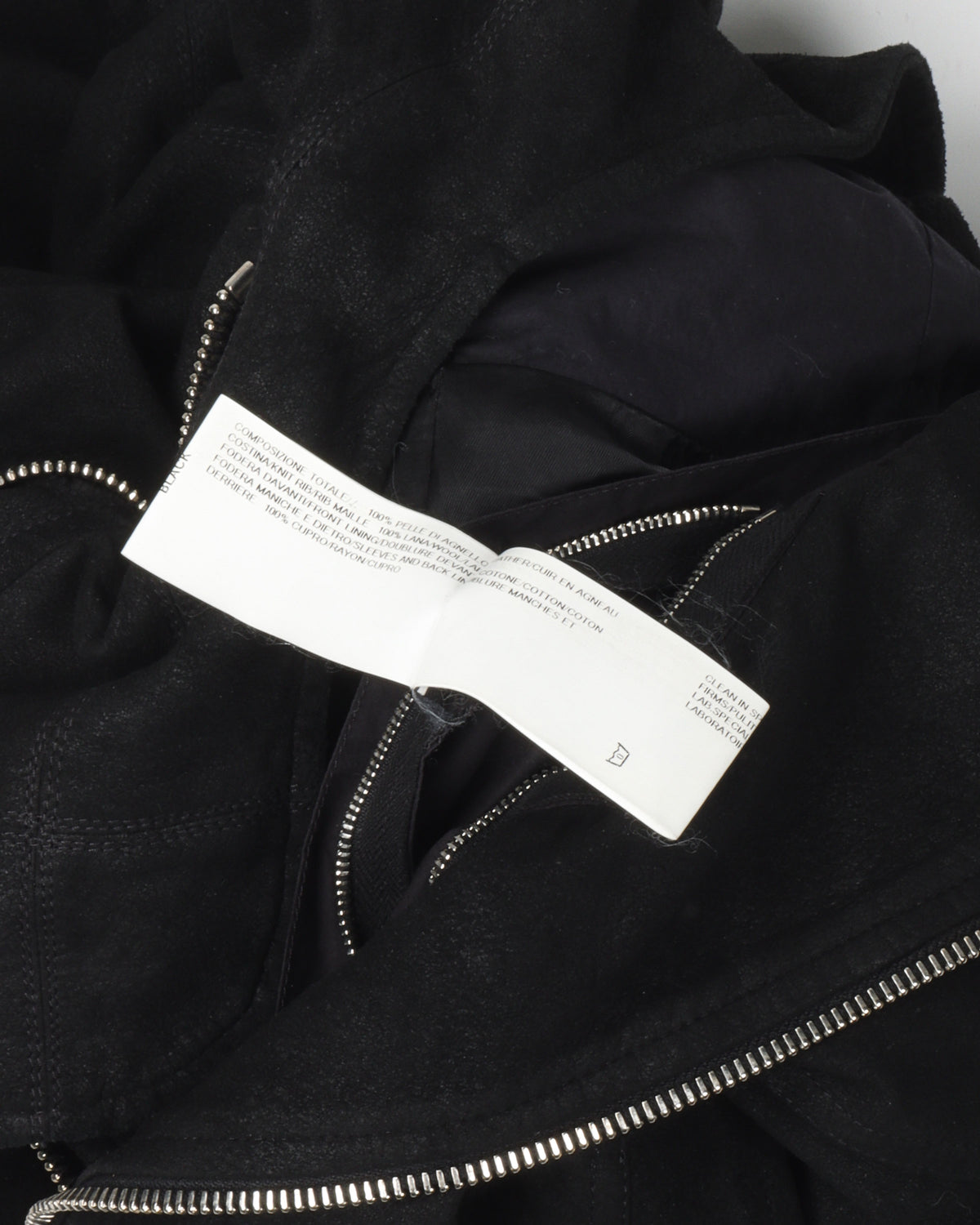 Blistered Lamb Leather Mollino Hooded Jacket