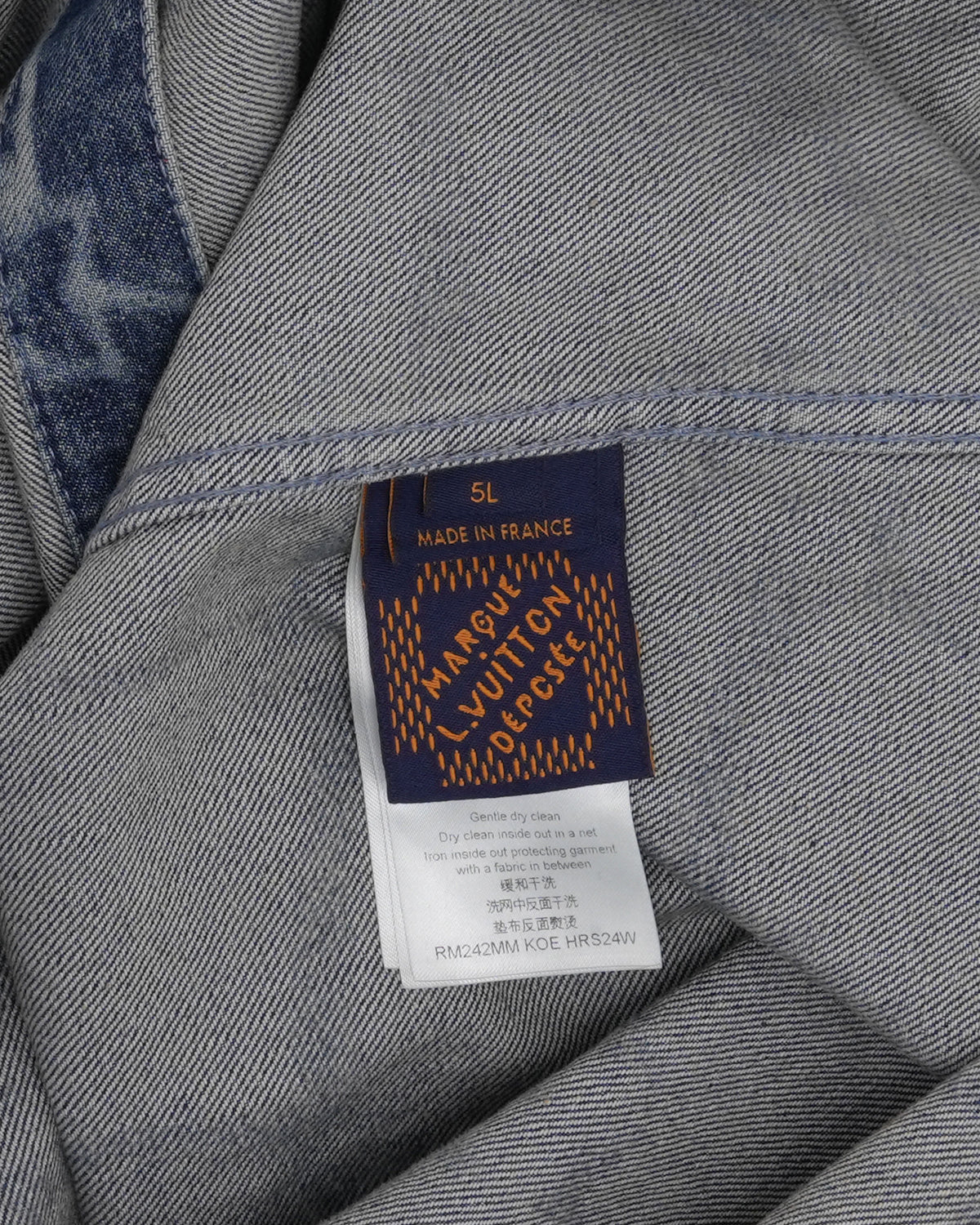 Chain Monogram Short Sleeve Denim Shirt