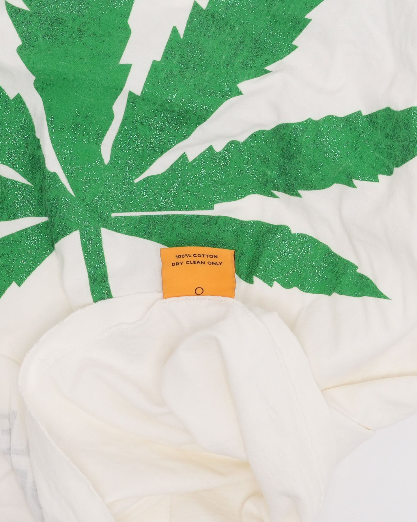 Glitter Print Weed Leaf T-Shirt