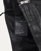 Double-Zip Leather Shorts