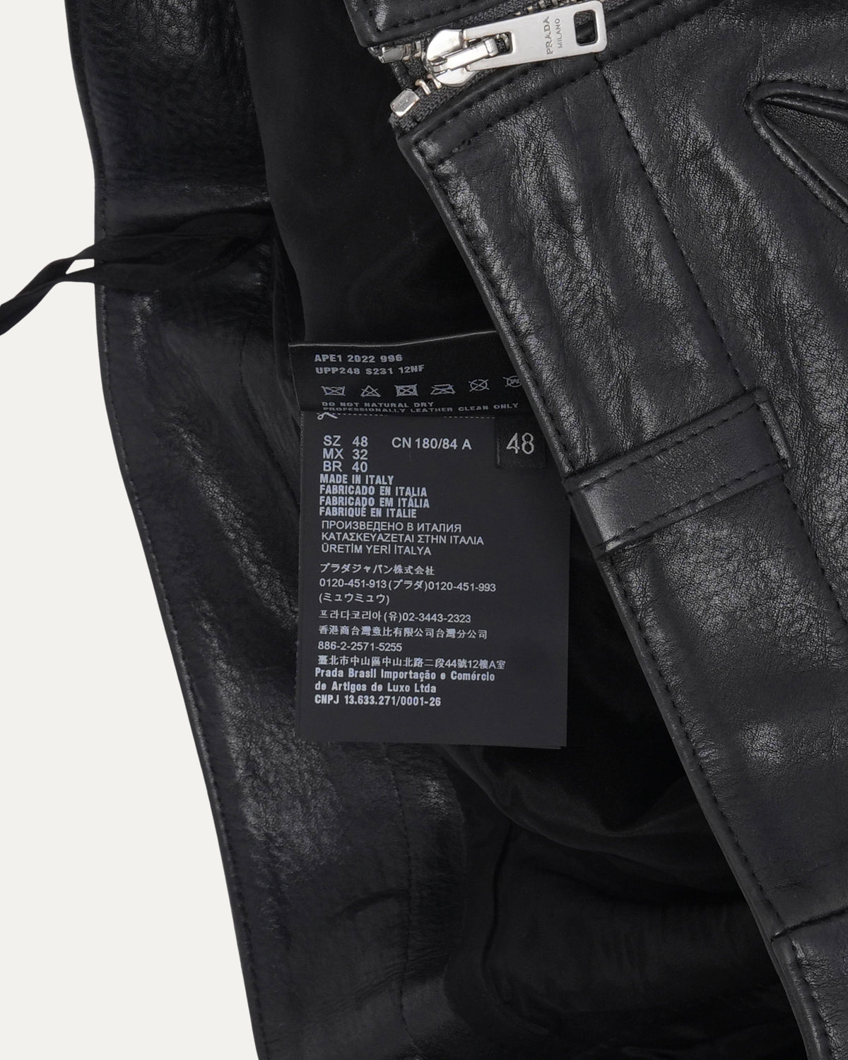 Double-Zip Leather Shorts