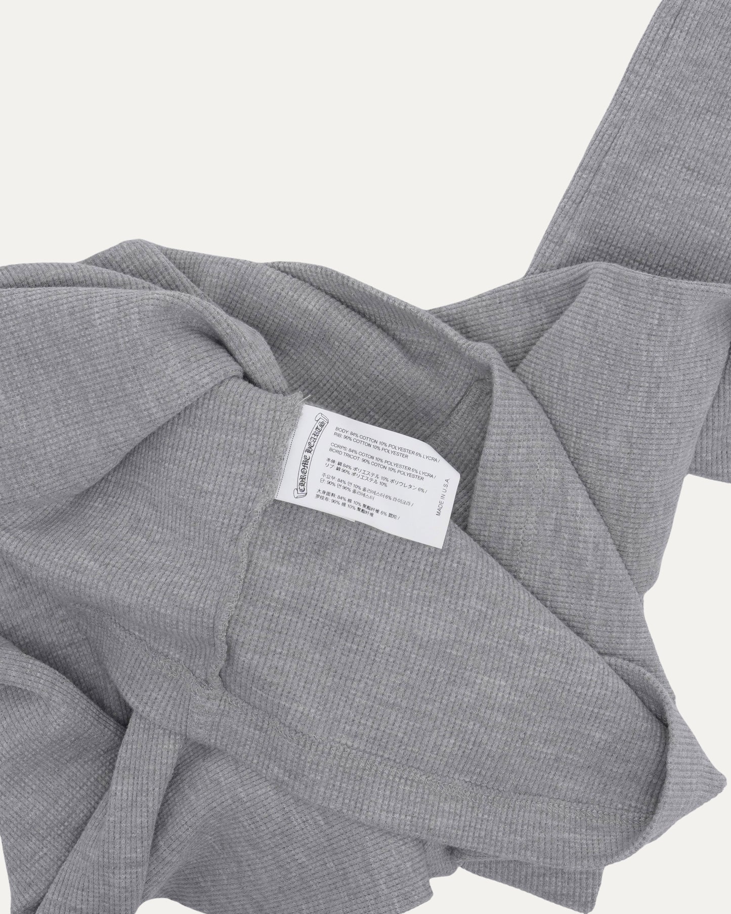 Cropped Embroidered Thermal Long Sleeve T-Shirt