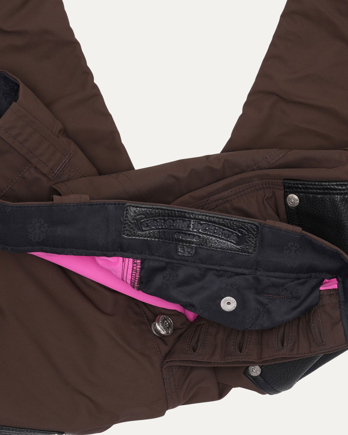 Nylon and Leather Double Knee Pants