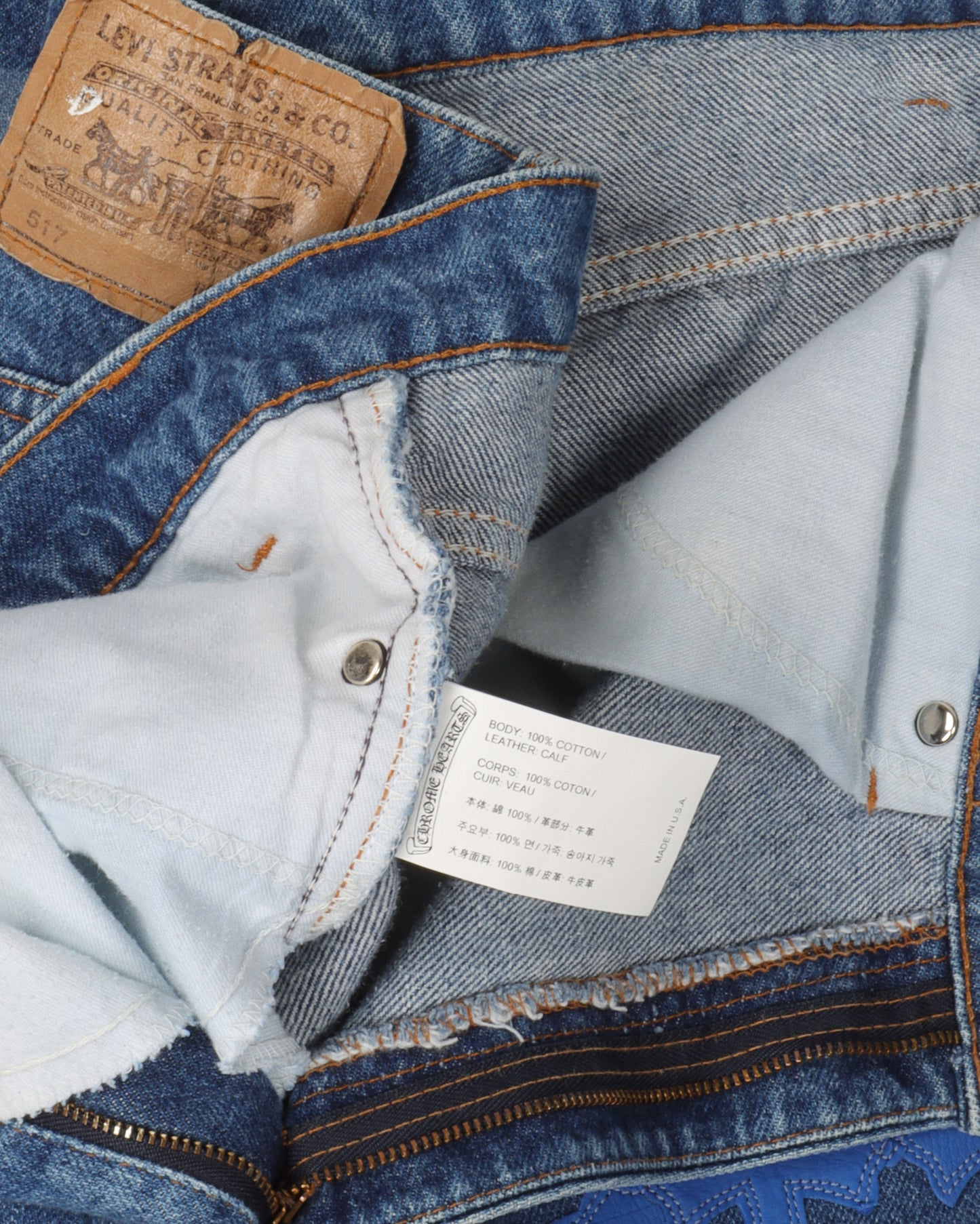 Levi's Zipper Fly Stencil Cross Patch Jeans