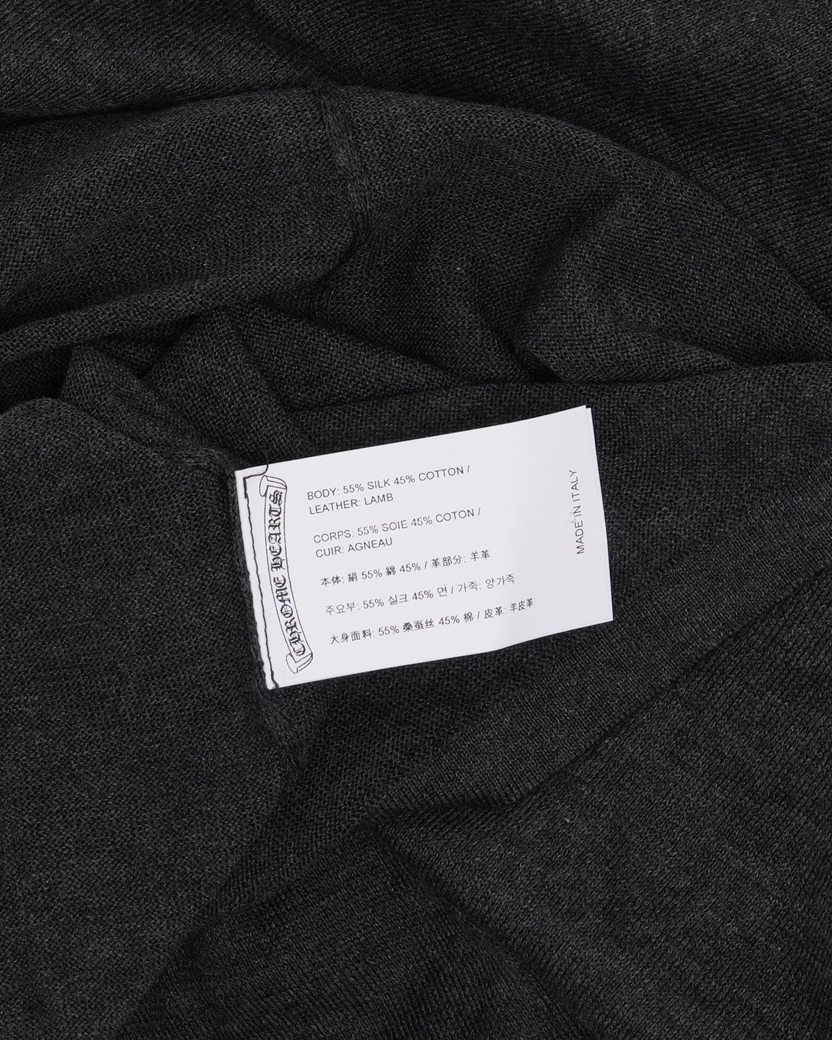 Silk Blend Cross Patch Long Sleeve Raglan T-Shirt