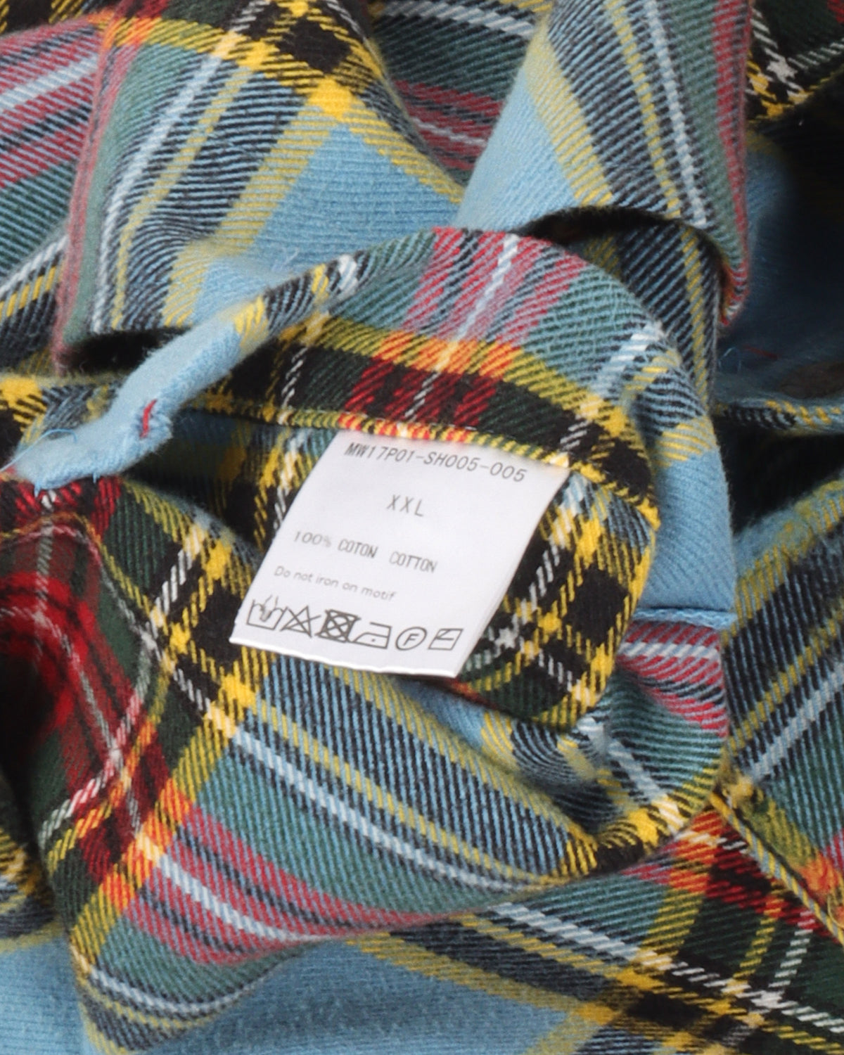 Distressed Cotton Flannel Shirt