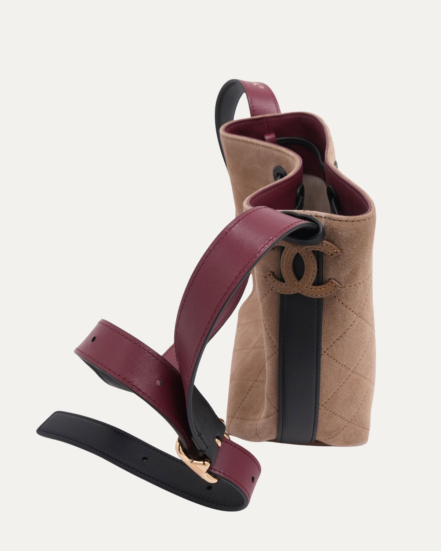 Quilted Suede Bucket Bag