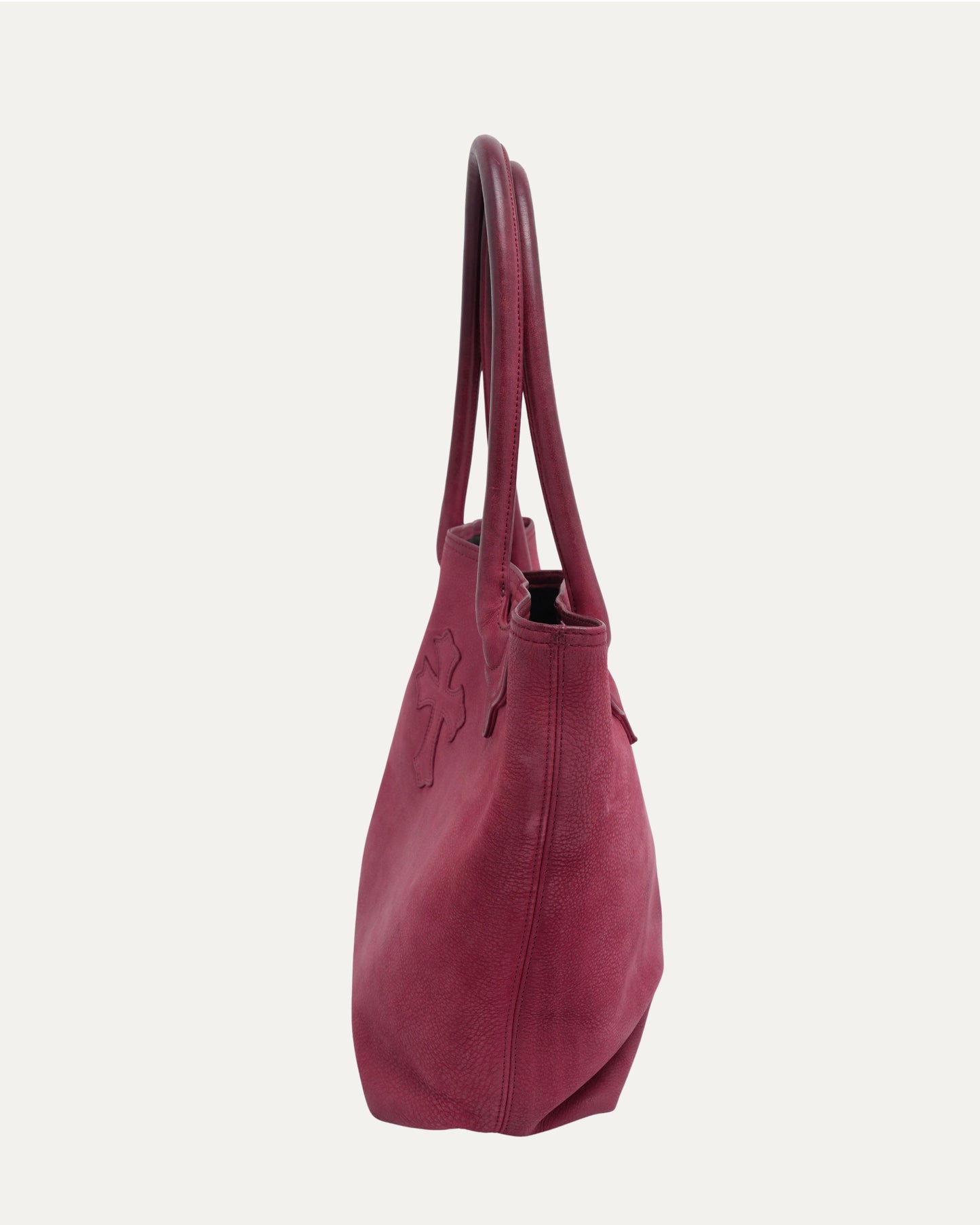 Cross Patch Leather Tote Bag