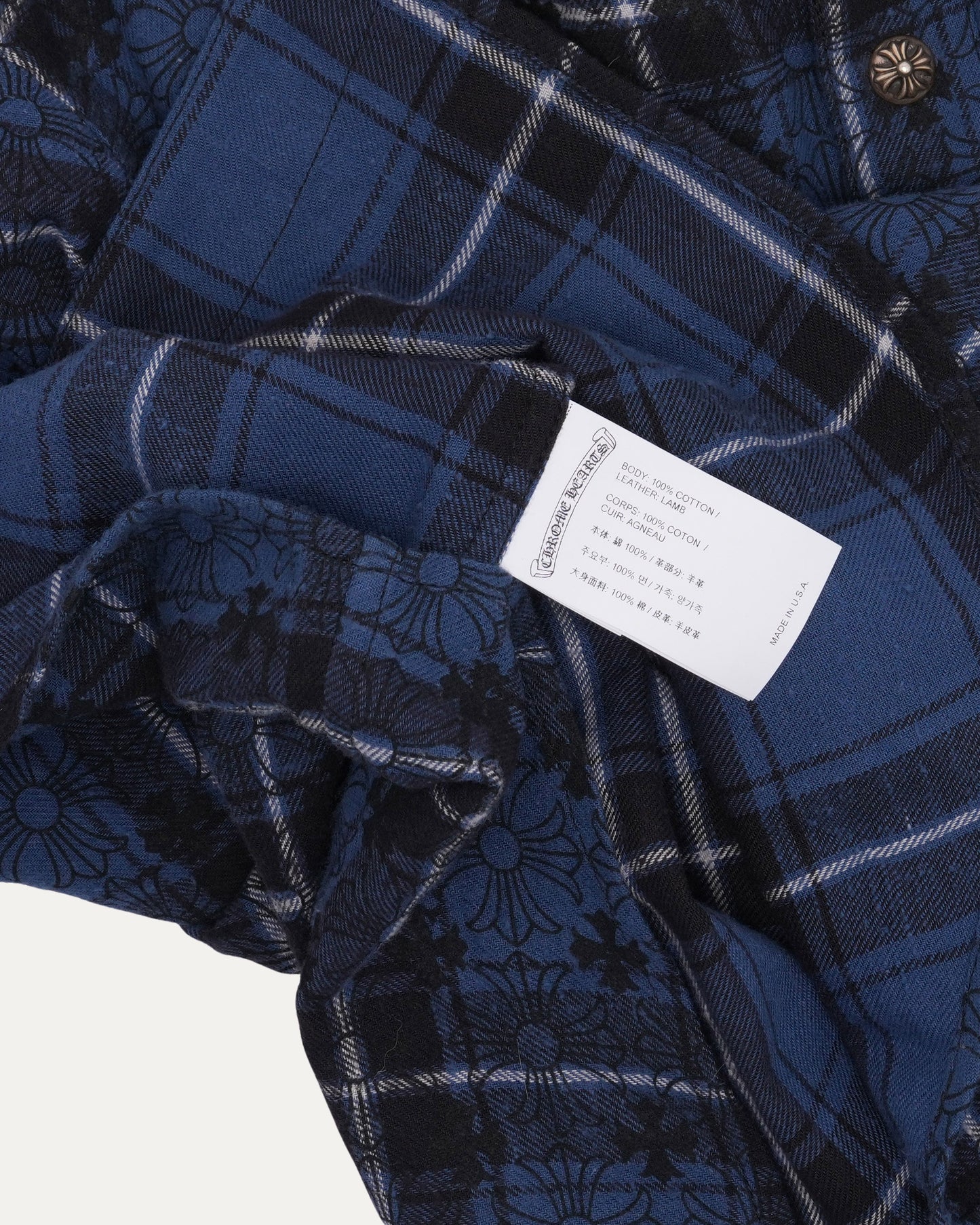 Monogram Cross Patch Loose Ends Flannel Shirt