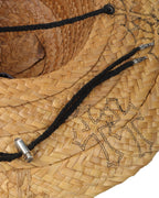 Cross Patch Silver Embellished Straw Hat