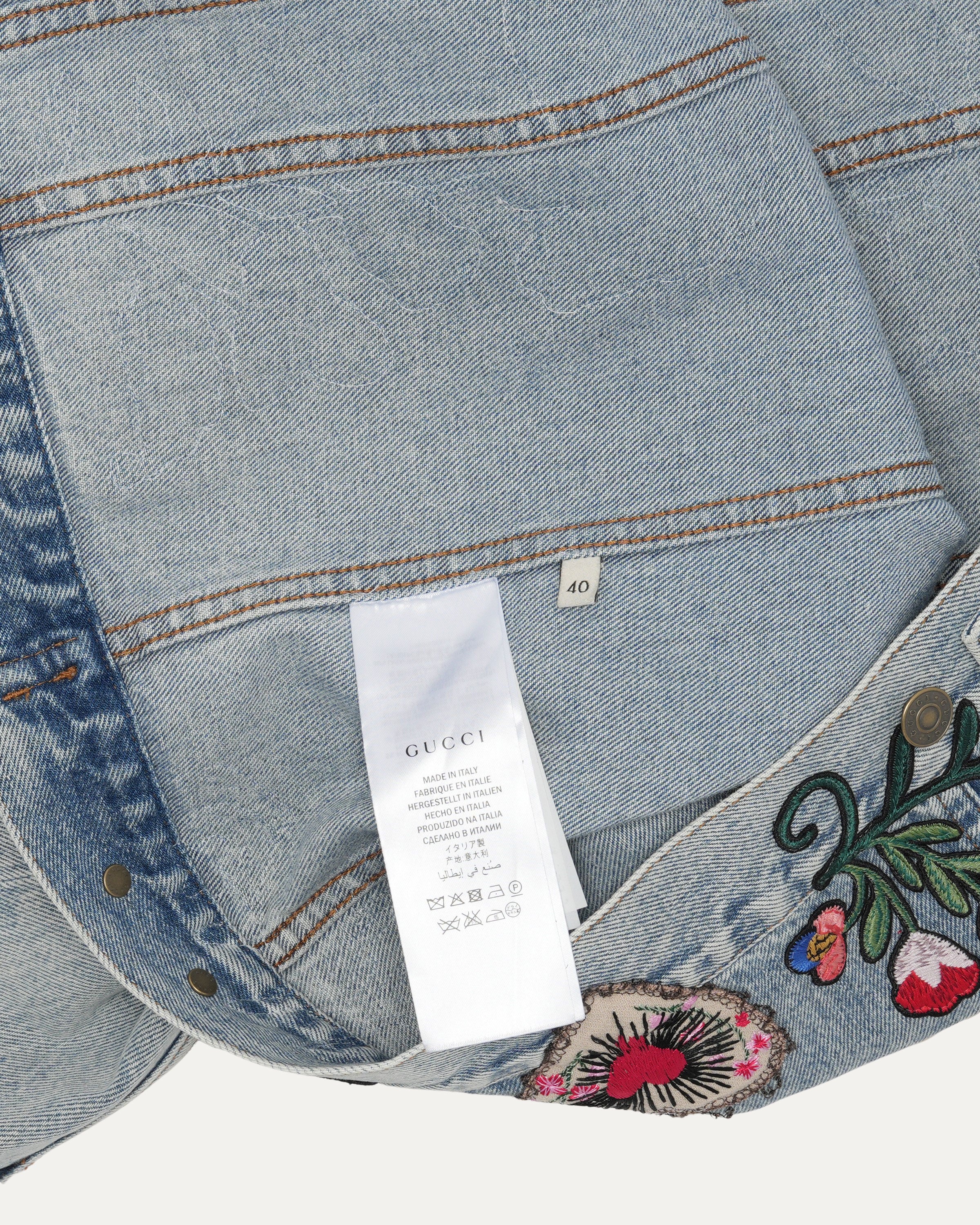 L'Aveugle Par Amour Embroidered Denim Jacket