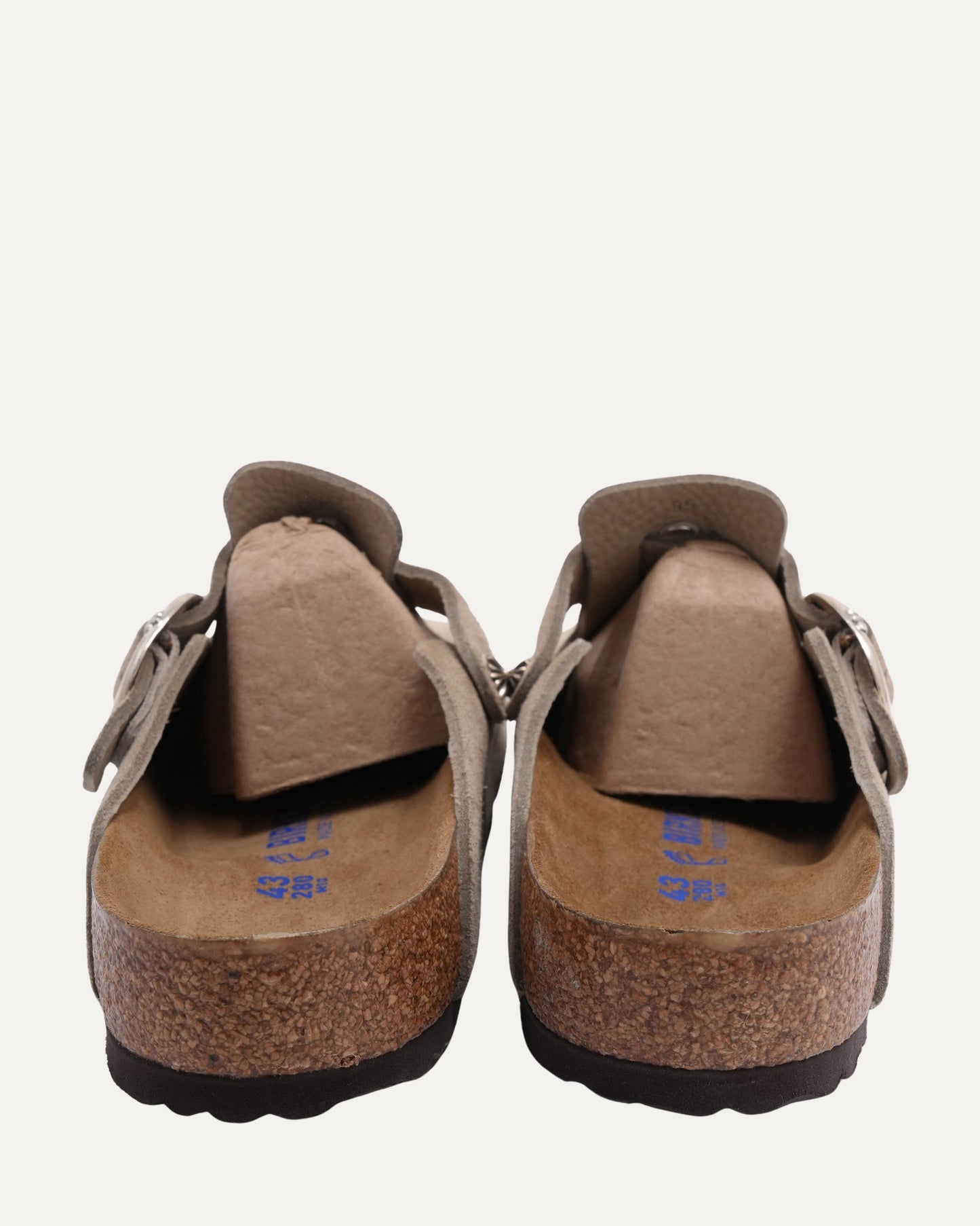 Cross Embellished Birkenstock Boston Suede Mule