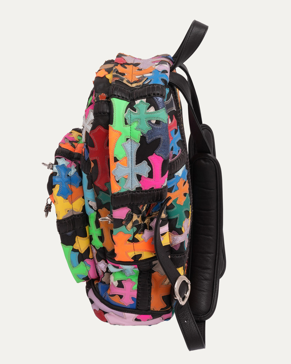 Multicolor Cross Patch Filigree Backpack