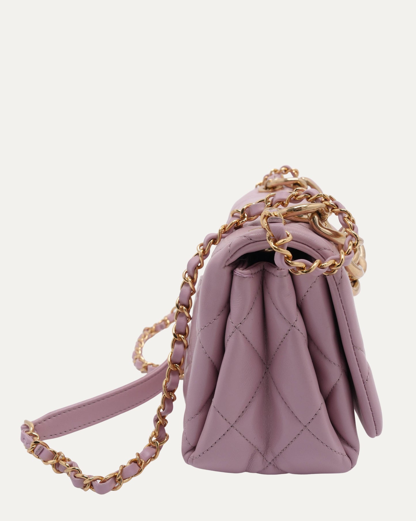 Small Quilted Color Match Flap Bag