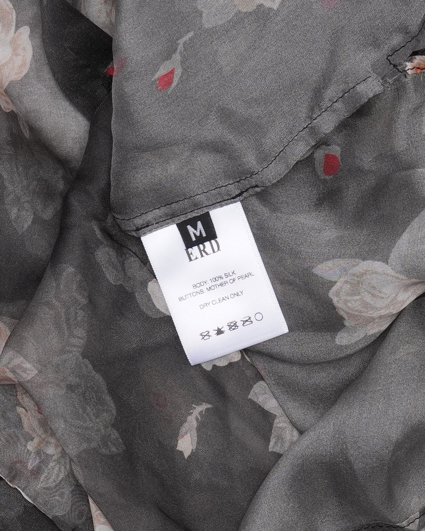 Rose Print Silk Shirt