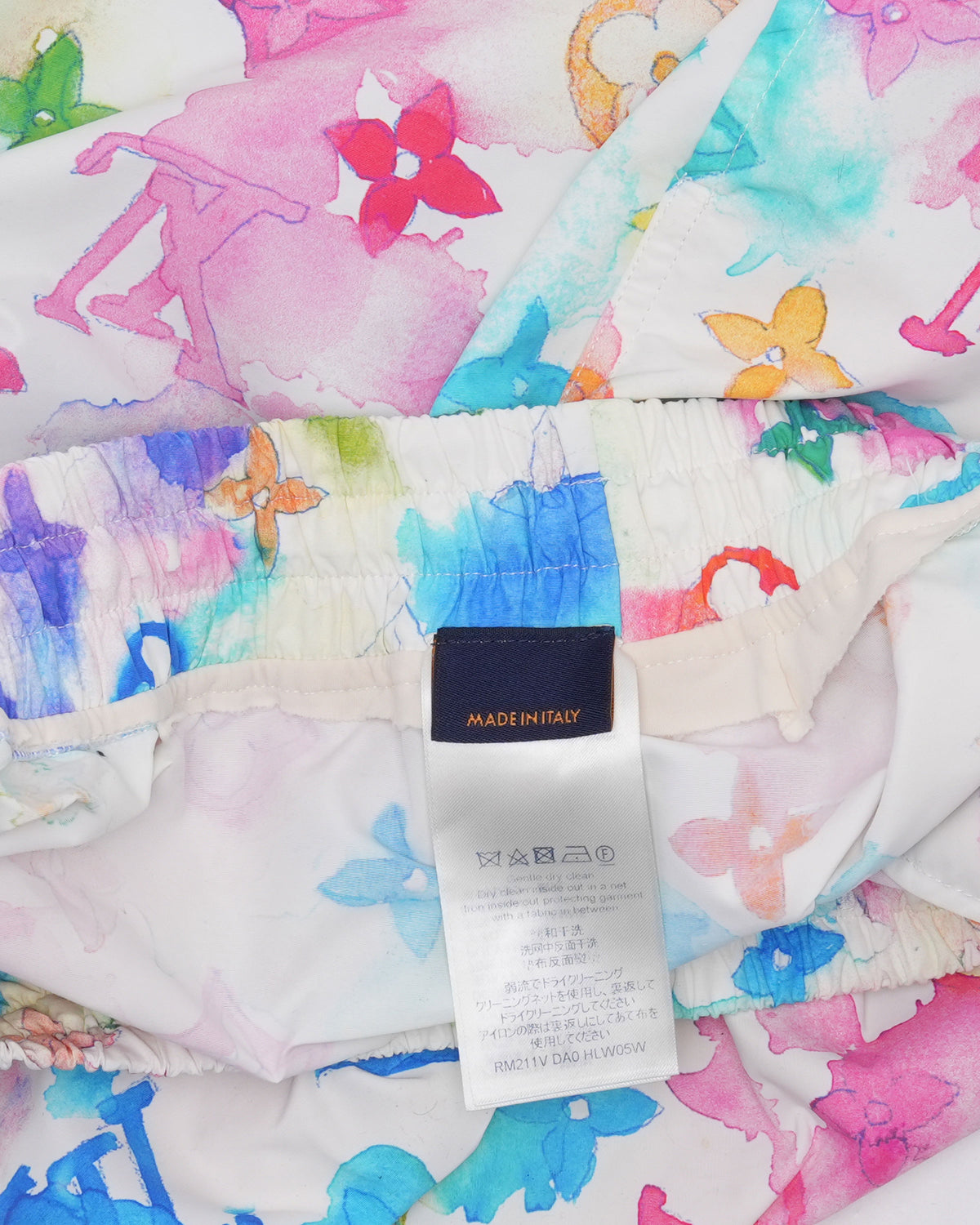 Watercolor Monogram Swim Trunks