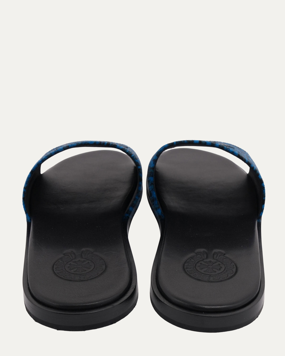 Plus Cross Patch Leopard Slides