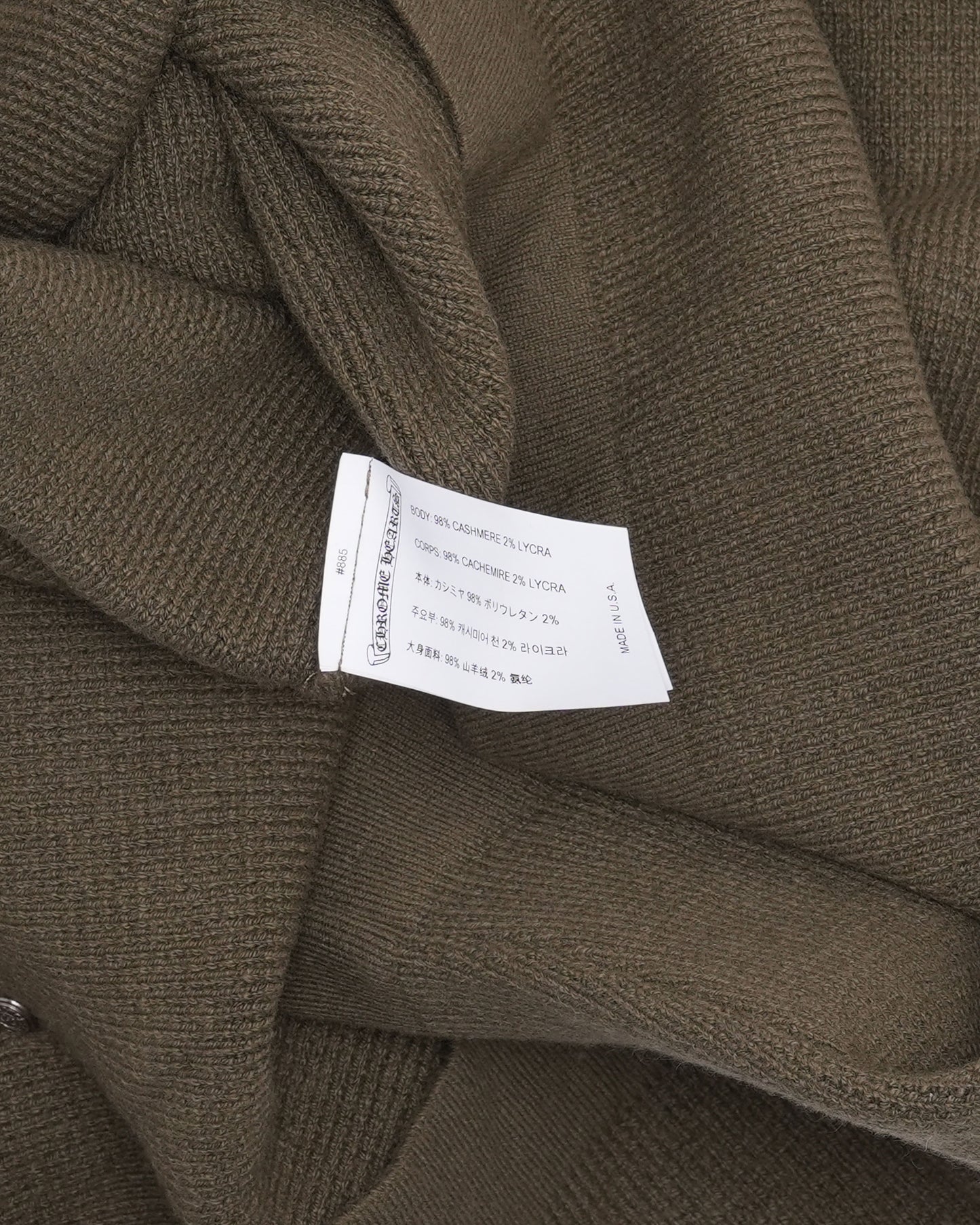 Cashmere Blend Vine Dagger Embroidered Crewneck Sweater