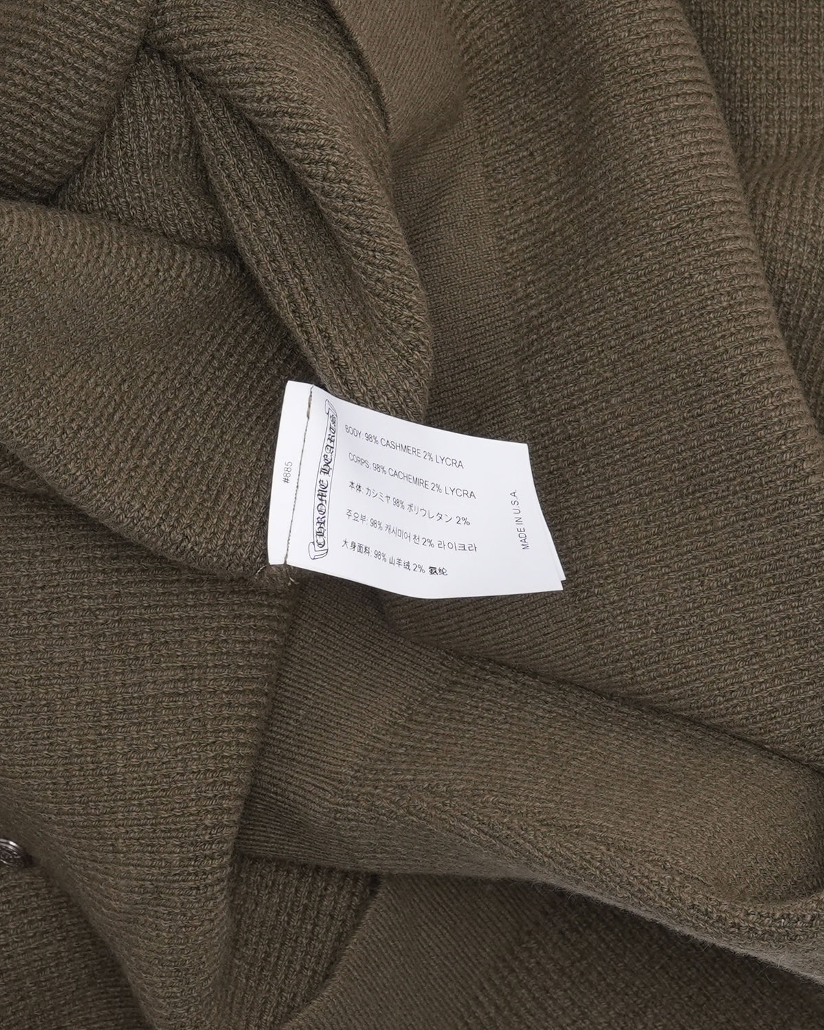 Cashmere Blend Vine Dagger Embroidered Crewneck Sweater
