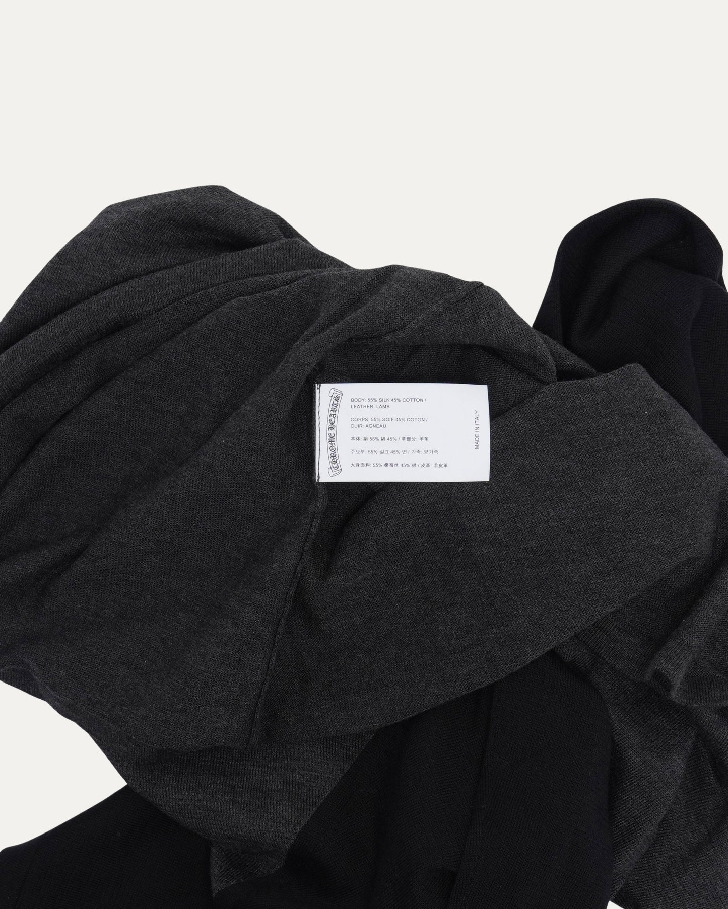 Silk Blend Cross Patch Long Sleeve Raglan T-Shirt